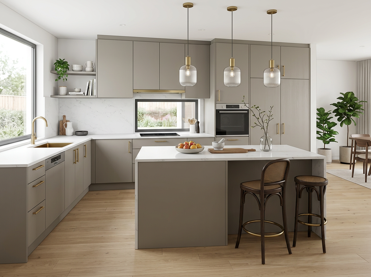 3D visualization render of a living space before execution